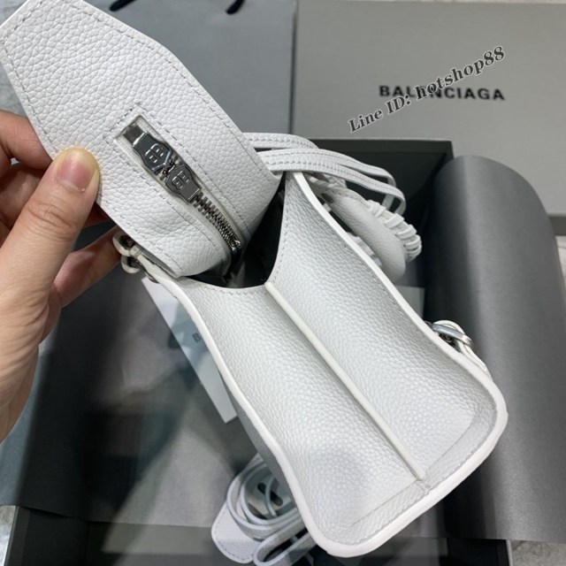 Balenciaga專櫃爆款荔枝紋白色手袋手提包 638512 巴黎世家小號Neo Classic機車包 fyj1452